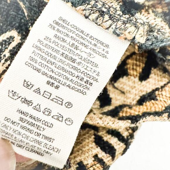 Free People Leopard Animal Print Patterned Flare Skater Skirt Size 12 - Picture 3 of 5